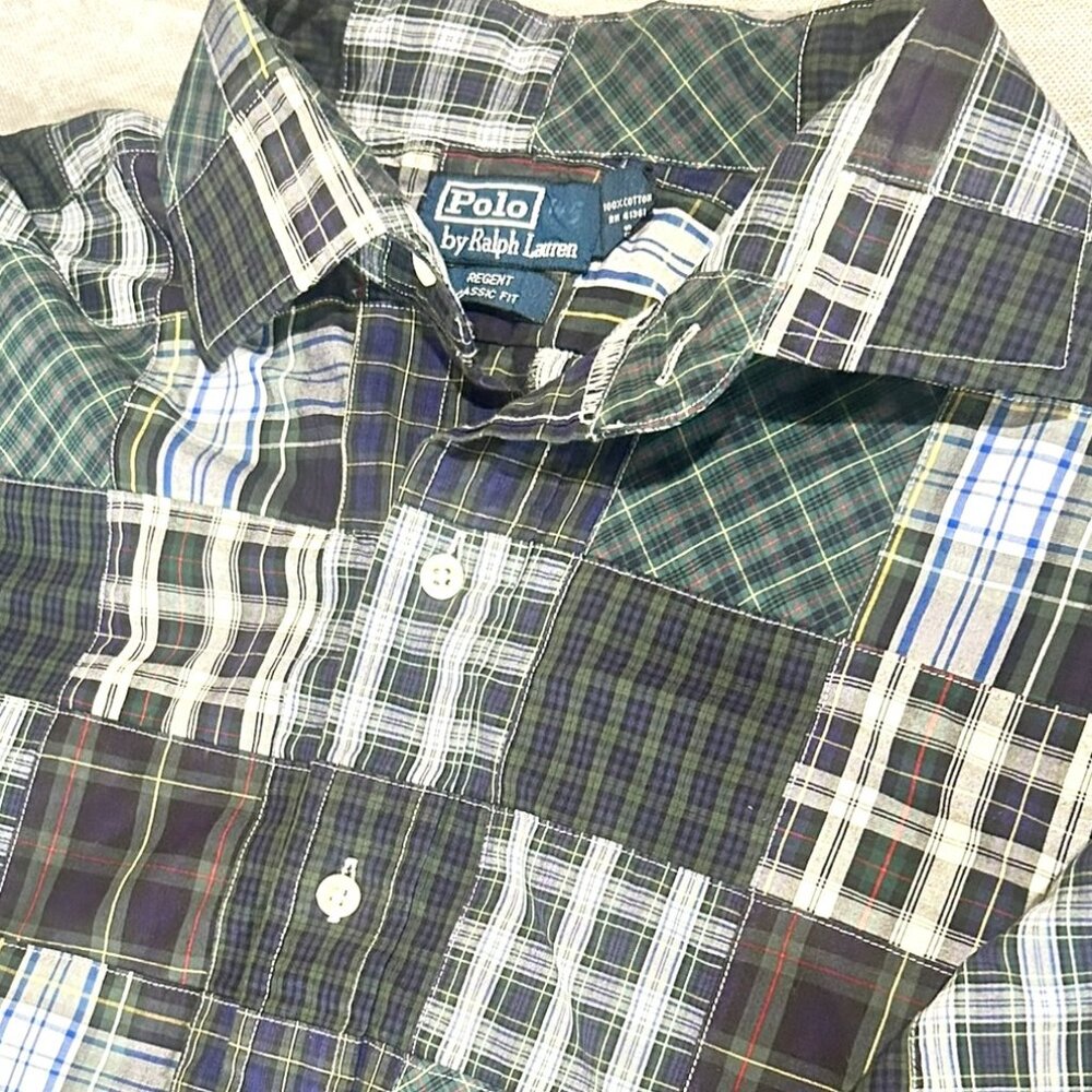 Polo by Ralph Lauren Patchwork Plaid Casual Button Down Shirt NWOT